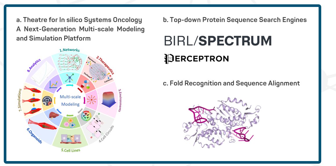 In silico services: systems oncology modeling, protein sequence search engines, fold recognition and sequence alignment